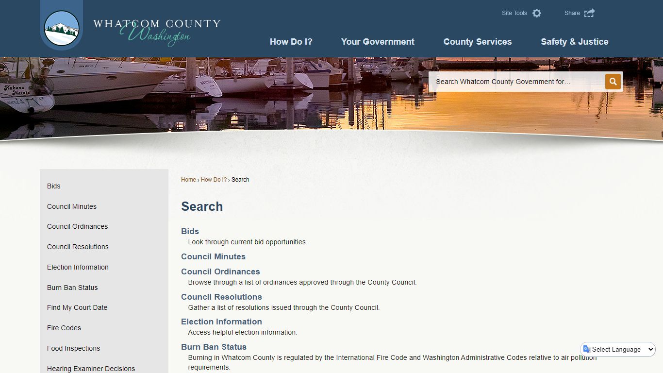 Search | Whatcom County, WA - Official Website